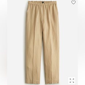 NWT J. Crew Pull-on full-length pant in Chelsea linen-cupro blend, size Small
